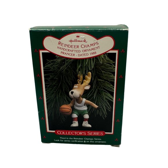 Hallmark Keepsake Reindeer Champs Prancer 1988 Handcrafted Ornament - Picture 4 of 5